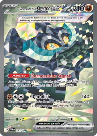 Cornerstone Mask Ogerpon ex - 215/167 - Holofoil SV06 Twilight Masquerade - Special Illustration Rare