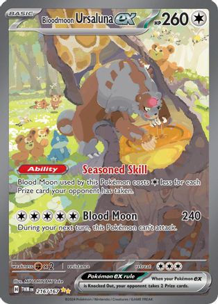 Bloodmoon Ursaluna ex - 216/167 - Holofoil SV06 Twilight Masquerade - Special Illustration Rare