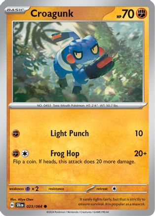 Croagunk - 023/064 - Reverse Holofoil SV Shrouded Fable - Common