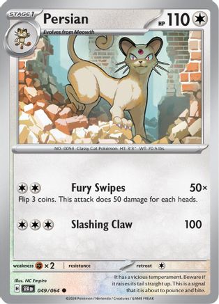 Persian - 049/064 - Reverse Holofoil SV Shrouded Fable - Common
