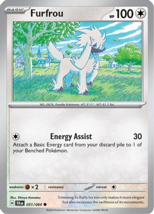 Furfrou - 051/064 - Reverse Holofoil SV Shrouded Fable - Common