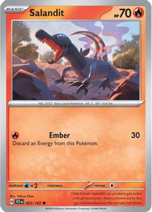 Salandit - 023/142 - Reverse Holofoil SV07 Stellar Crown - Common
