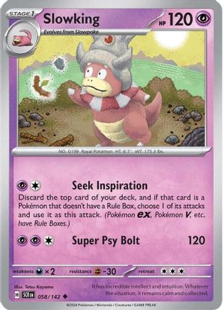 Slowking - 058/142 - Reverse Holofoil SV07 Stellar Crown - Uncommon
