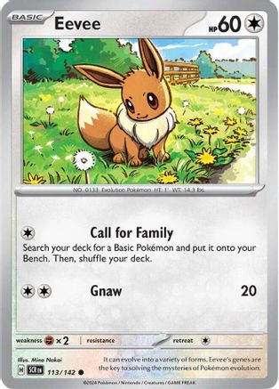 Eevee - 113/142 - Reverse Holofoil SV07 Stellar Crown - Common
