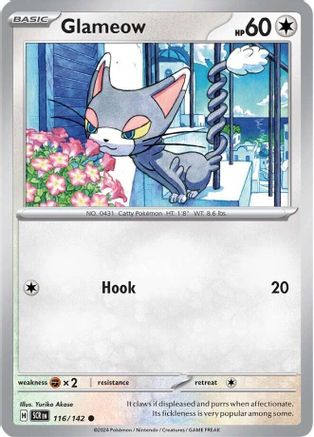 Glameow - 116/142 - Reverse Holofoil SV07 Stellar Crown - Common