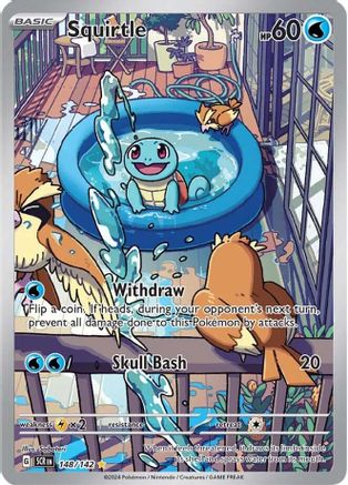 Squirtle - 148/142 - Holofoil SV07 Stellar Crown - Illustration Rare