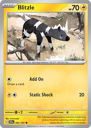 Blitzle - 062/191 - Reverse Holofoil SV08 Surging Sparks - Common