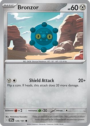 Bronzor - 126/191 - Reverse Holofoil SV08 Surging Sparks - Common