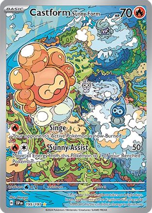 Castform Sunny Form - 195/191 - Holofoil SV08 Surging Sparks - Illustration Rare