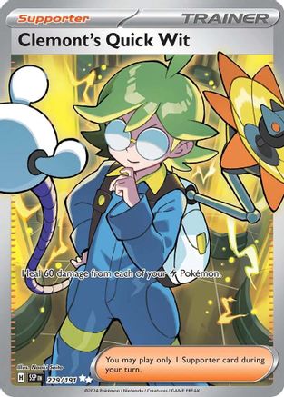 Clemont's Quick Wit - 229/191 - Holofoil SV08 Surging Sparks - Ultra Rare