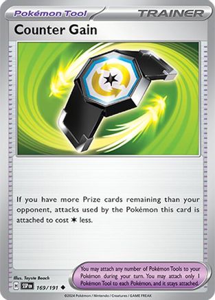 Counter Gain - 169/191 - Reverse Holofoil SV08 Surging Sparks - Uncommon