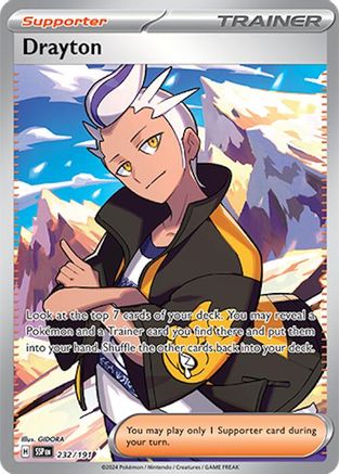 Drayton - 232/191 - Holofoil SV08 Surging Sparks - Ultra Rare