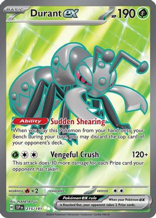 Durant ex - 215/191 - Holofoil SV08 Surging Sparks - Ultra Rare