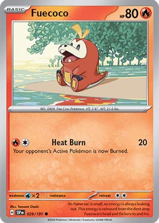 Fuecoco - 029/191 - Reverse Holofoil SV08 Surging Sparks - Common