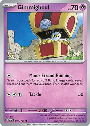 Gimmighoul - 097/191 - Reverse Holofoil SV08 Surging Sparks - Common