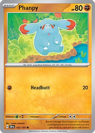 Phanpy - 102/191 - Reverse Holofoil SV08 Surging Sparks - Common