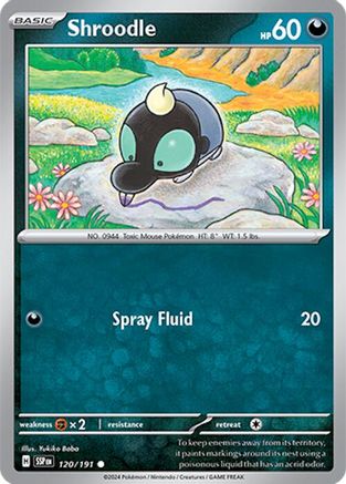 Shroodle - 120/191 - Reverse Holofoil SV08 Surging Sparks - Common