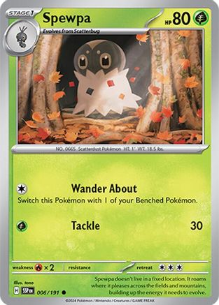 Spewpa - 006/191 - Reverse Holofoil SV08 Surging Sparks - Common