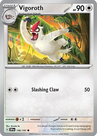 Vigoroth - 146/191 - Reverse Holofoil SV08 Surging Sparks - Common