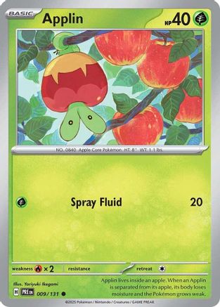 Applin - 009/131 - Reverse Holofoil SV Prismatic Evolutions - Common