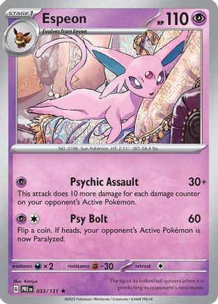 Espeon - 033/131 - Holofoil SV Prismatic Evolutions - Rare