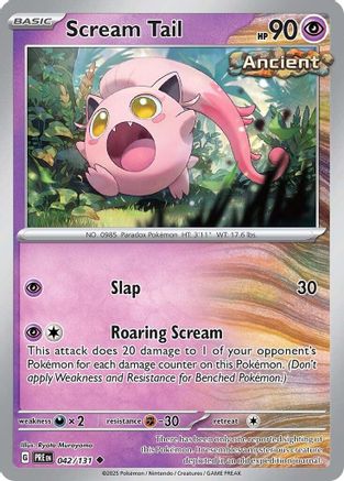 Scream Tail - 042/131 - Reverse Holofoil SV Prismatic Evolutions - Uncommon