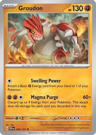 Groudon - 049/131 - Holofoil SV Prismatic Evolutions - Rare