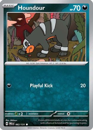 Houndour - 062/131 - Reverse Holofoil SV Prismatic Evolutions - Common