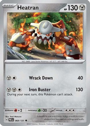 Heatran - 068/131 - Reverse Holofoil SV Prismatic Evolutions - Uncommon