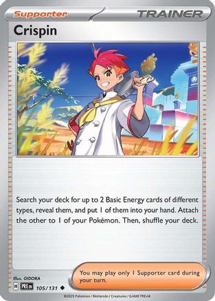 Crispin - 105/131 - Reverse Holofoil SV Prismatic Evolutions - Uncommon