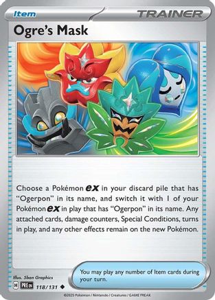 Ogre's Mask - 118/131 - Reverse Holofoil SV Prismatic Evolutions - Uncommon