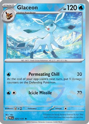 Glaceon (Poke Ball Pattern) - 025/131 - Holofoil SV Prismatic Evolutions - Rare