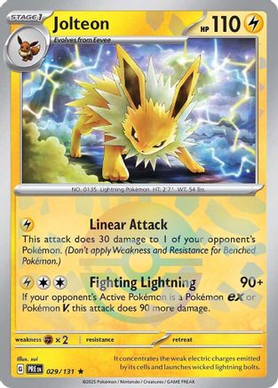 Jolteon (Poke Ball Pattern) - 029/131 - Holofoil SV Prismatic Evolutions - Rare