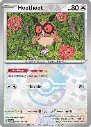 Hoothoot (Poke Ball Pattern) - 077/131 - Holofoil SV Prismatic Evolutions - Common