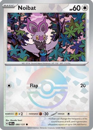 Noibat (Poke Ball Pattern) - 090/131 - Holofoil SV Prismatic Evolutions - Common