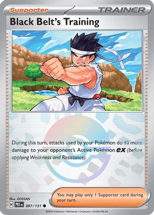 Black Belt's Training (Poke Ball Pattern) - 097/131 - Holofoil SV Prismatic Evolutions - Common