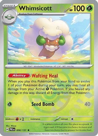 Whimsicott (Master Ball Pattern) - 008/131 - Holofoil SV Prismatic Evolutions - Rare