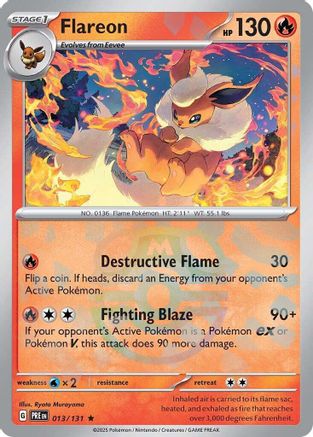 Flareon (Master Ball Pattern) - 013/131 - Holofoil SV Prismatic Evolutions - Rare