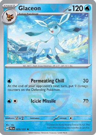 Glaceon (Master Ball Pattern) - 025/131 - Holofoil SV Prismatic Evolutions - Rare