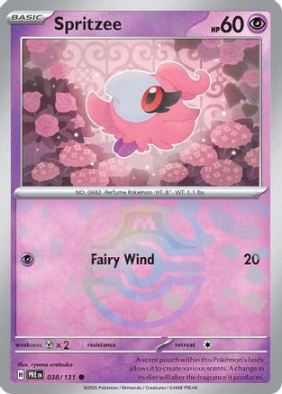 Spritzee (Master Ball Pattern) - 038/131 - Holofoil SV Prismatic Evolutions - Common