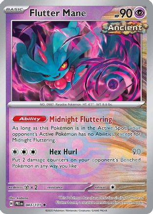 Flutter Mane (Master Ball Pattern) - 043/131 - Holofoil SV Prismatic Evolutions - Rare
