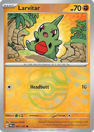 Larvitar (Master Ball Pattern) - 047/131 - Holofoil SV Prismatic Evolutions - Common