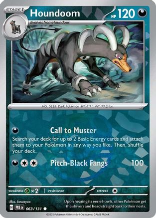 Houndoom (Master Ball Pattern) - 063/131 - Holofoil SV Prismatic Evolutions - Common
