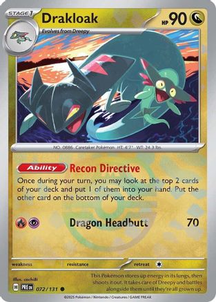 Drakloak (Master Ball Pattern) - 072/131 - Holofoil SV Prismatic Evolutions - Common
