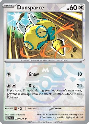 Dunsparce (Master Ball Pattern) - 079/131 - Holofoil SV Prismatic Evolutions - Common