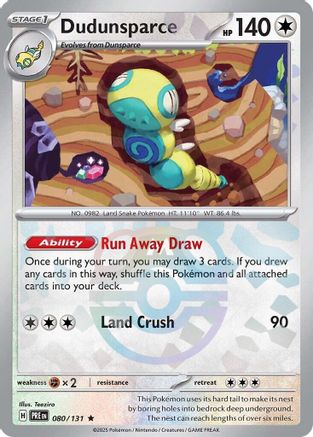 Dudunsparce (Master Ball Pattern) - 080/131 - Holofoil SV Prismatic Evolutions - Rare