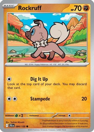 Rockruff - 084/159 - Reverse Holofoil SV09 Journey Together - Common