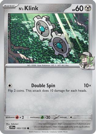 N's Klink - 103/159 - Reverse Holofoil SV09 Journey Together - Common