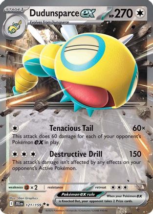 Dudunsparce ex - 121/159 - Holofoil SV09 Journey Together - Double Rare