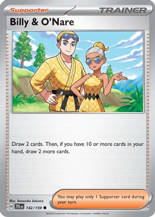 Billy & O'Nare - 142/159 - Reverse Holofoil SV09 Journey Together - Common